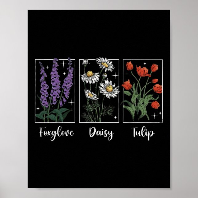 Subtil blomster 8647 Trump blommor Fingerborgsblom Poster (Framsidan)