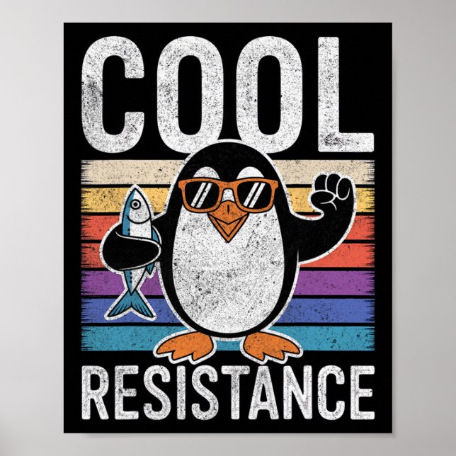 Subtil Cool Motstånd Pingvin Tariffer Protest Ant Poster (Framsidan)
