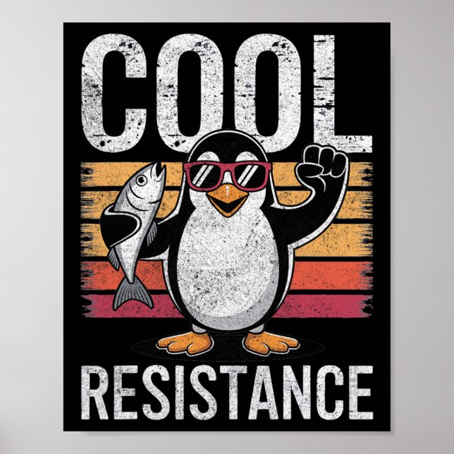 Subtil Cool Motstånd Pingvin Tariffer Protest Ant Poster (Framsidan)