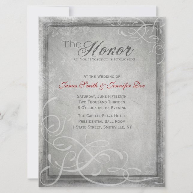 Subtil grå färgelegansinbjudan inbjudningar (Framsida)