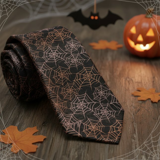 Subtil Halloween-spindelnätsmönster ID1328 Slips (Skapare uppladdad)