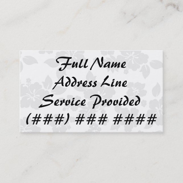 Subtil hawaiibo visitkort (Framsida)