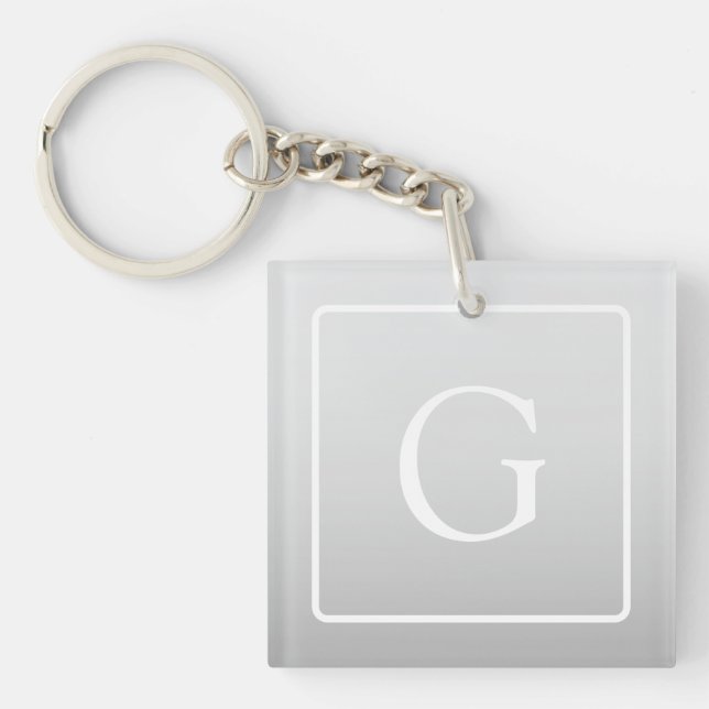 Subtil ljusgrå gradient efternamnsmonogram  (Framsidan)
