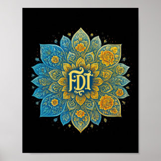 Subtil Mandala-design Pro-demokrati Feministisk Tr Poster