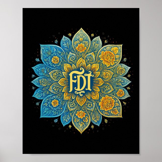 Subtil Mandala-design Pro-demokrati Feministisk Tr Poster (Framsidan)