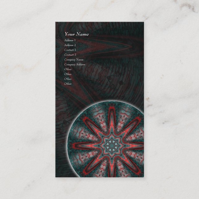 Subtil passionMandala •, Vertikal visitkort (Framsida)