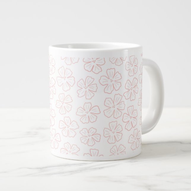 Subtil romantisk kontur blomsterdesign. omslag pa jumbo mugg (Framsida höger)