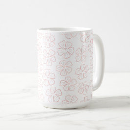 Subtil romantisk kontur blomsterdesign. omslag pa kaffemugg