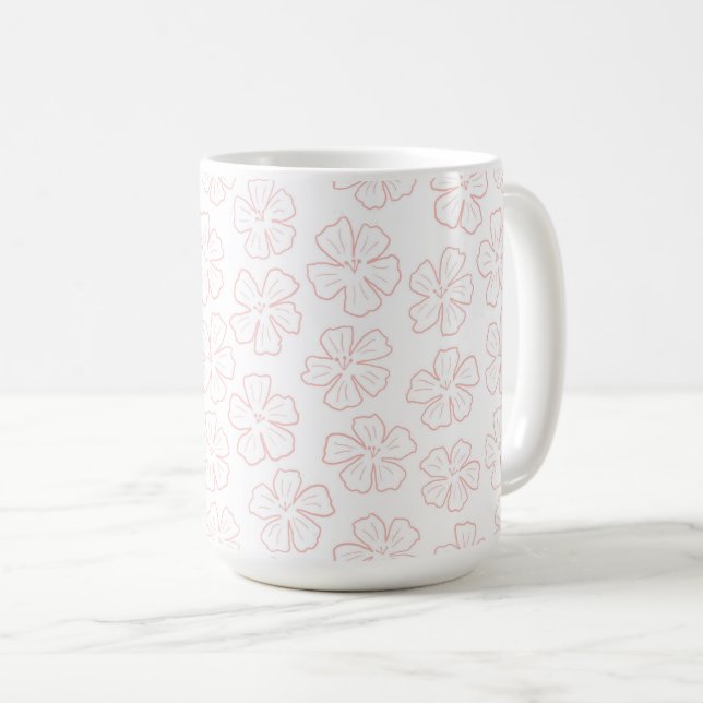 Subtil romantisk kontur blomsterdesign. omslag pa kaffemugg (Framsida höger)