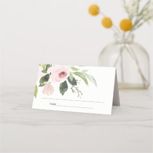 SUBTIL ROSA ROS BLOMSTER BRUDKVÄLL PLACERINGSKORT