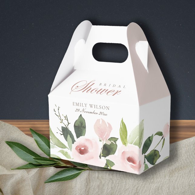 SUBTIL ROSAFÄRGAD ROS FLORAL BRöllopsfirande Presentaskar (Skapare uppladdad)