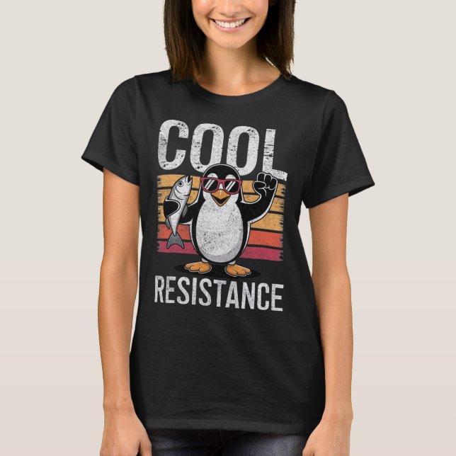 Subtil sval motstånd pingvin tullar protest ant t shirt (Framsida)