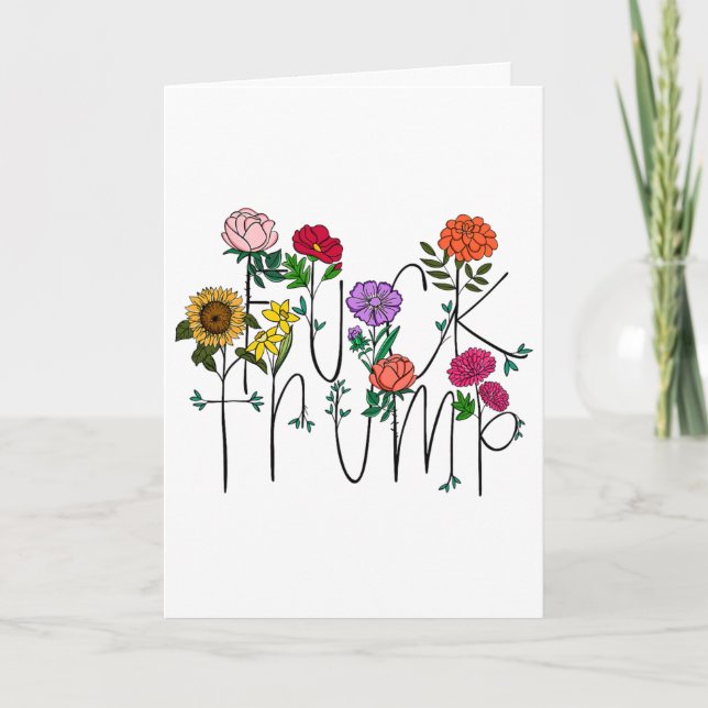 Subtila blommor Anti Trump  Kort (Framsida)