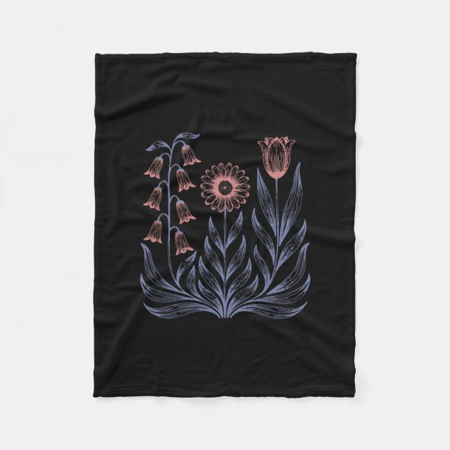Subtila Boho Blommor Anti Trump Fleecefilt (Framsidan)