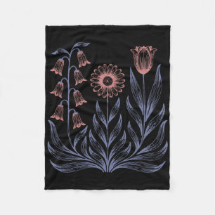 Subtila Boho blommor Anti Trump, Kamala Harris Rös Fleecefilt
