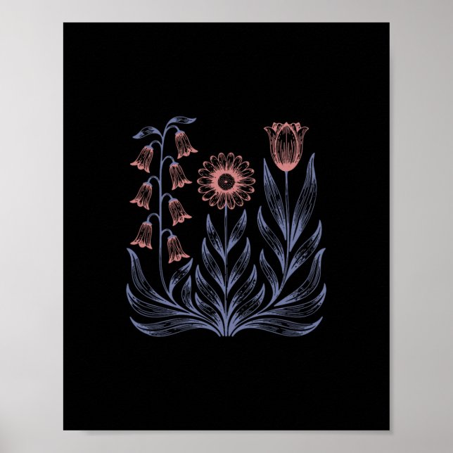 Subtila Boho blommor Anti Trump  Poster (Framsidan)