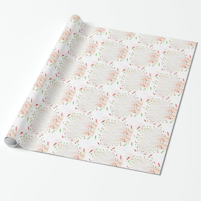 Subtila röda och gröna prickar presentpapper (Utrullad)