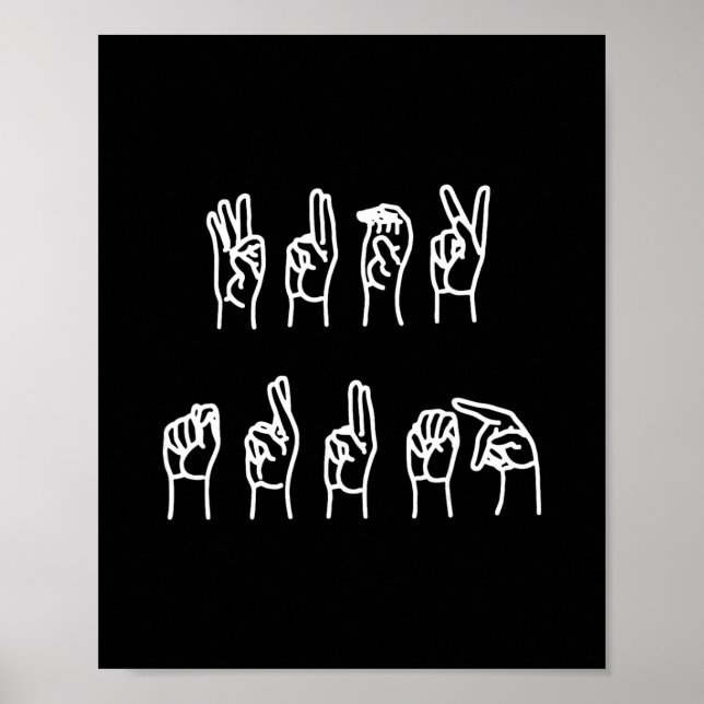 Subtilt anti-trump ASL-teckenspråk Poster (Framsidan)