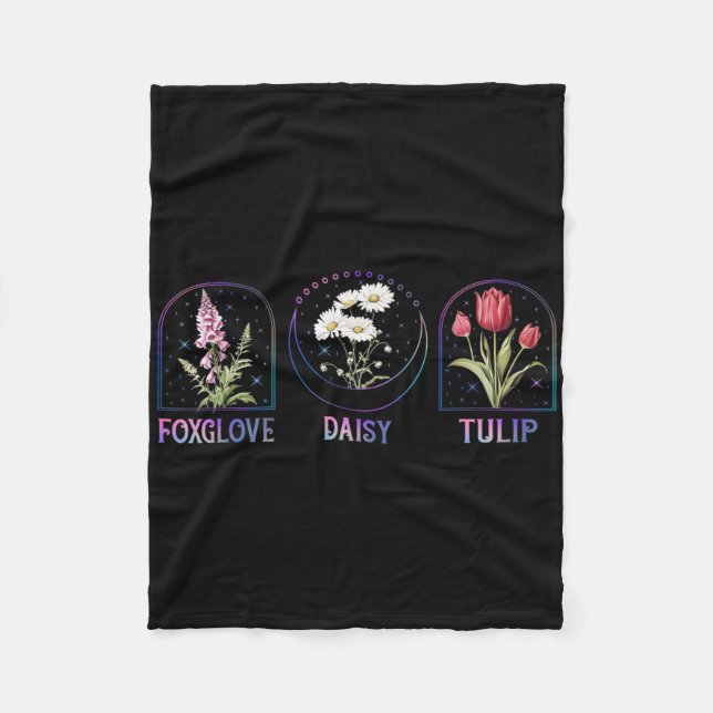 Subtilt blommigt anti Trump-shirt blommor Fingerbo Fleecefilt (Framsidan)