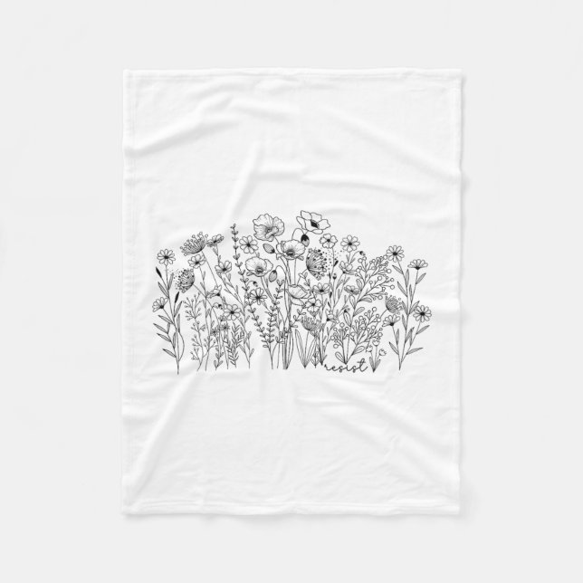 Subtilt Floralt Botaniskt Liberalt Motstånd Fleecefilt (Framsidan)