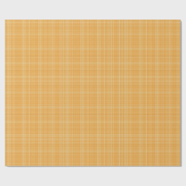 Subtilt gyllene rutigt rutmönster presentpapper (Platt)