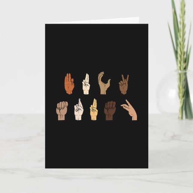 Subtle Anti-trump Blm Asl Sign Language  Kort (Framsida)