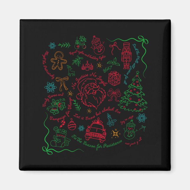 Subtle Anti Trump Christmas Funny Democracy Libera Magnet (Framsidan)