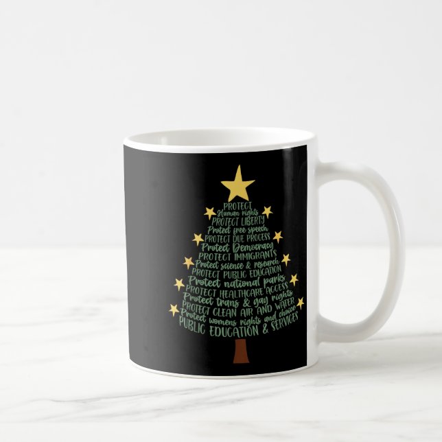 Subtle Anti Trump Funny Christmas Tree  Kaffemugg (Höger)