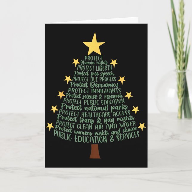 Subtle Anti Trump Funny Christmas Tree  Kort (Framsida)