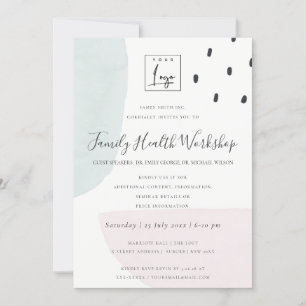 SUBTLE AQUA MODERN ABSTRAKT GEOMETRIC ART EVENT INBJUDNINGAR