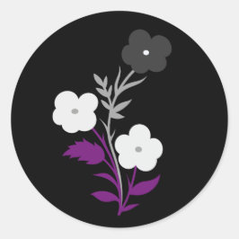 Subtle Asexuals Flagga Flowers Runt Klistermärke