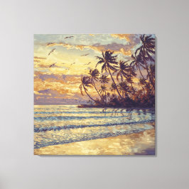 Subtle Beach Light - Impressionism Style Landscape Canvastryck