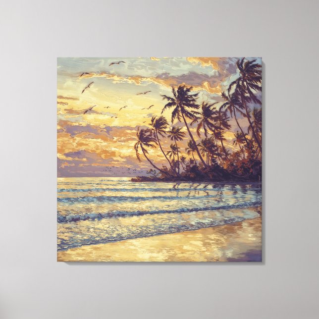 Subtle Beach Light - Impressionism Style Landscape Canvastryck (Framsida)