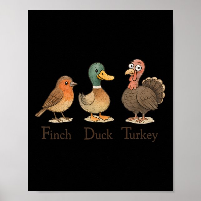 Subtle Bird Anti Trump Shirt Retro Bird Finch Anka Poster (Framsidan)
