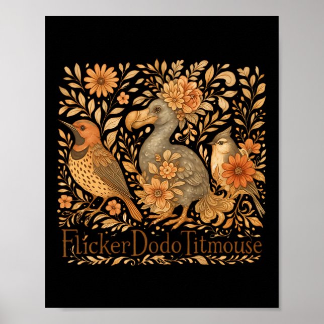 Subtle Birds Flicker Dodo Titouse Trump Resist Bo Poster (Framsidan)