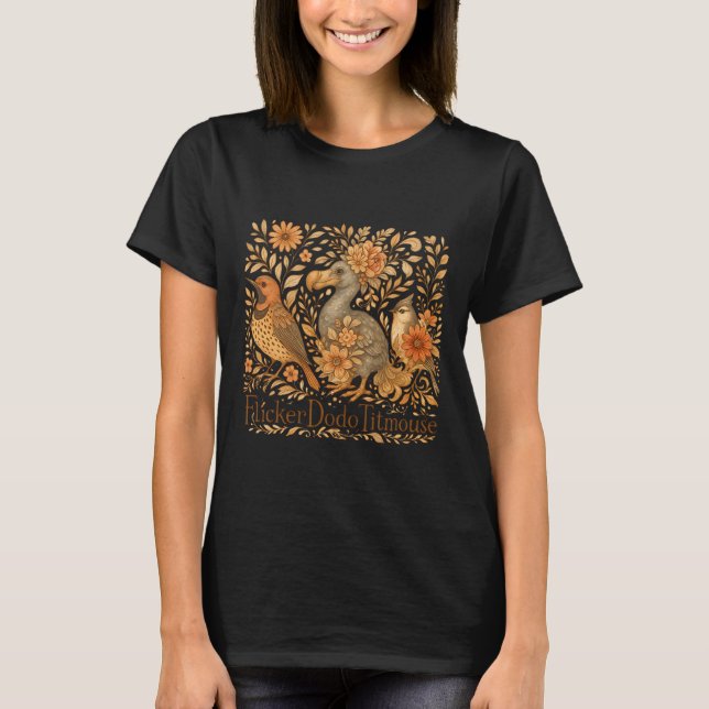 Subtle Birds Flicker Dodo Titouse Trump Resist Bo T Shirt (Framsida)