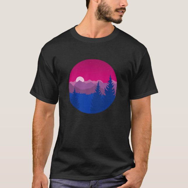 Subtle Biseual Pride Flag Mountainscape vintage T Shirt (Framsida)