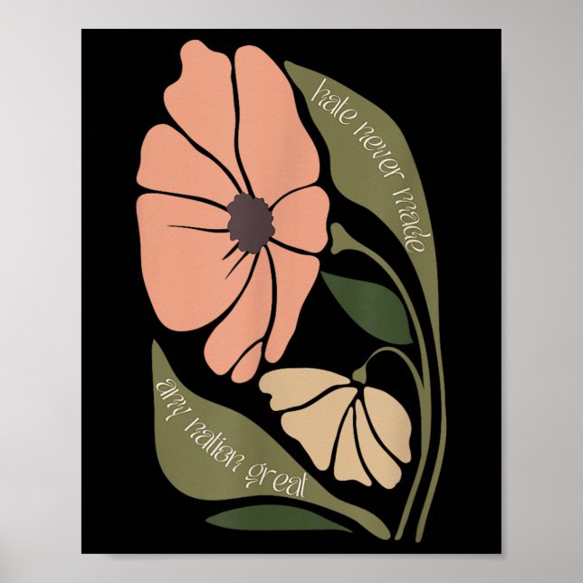 Subtle Boho Flowers Anti Trum P Liberal Protest Re Poster (Framsidan)