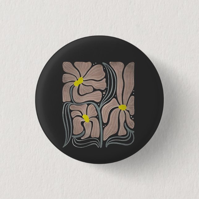 Subtle Boho Flowers Anti Trump Anti Maga Knapp (Framsida)