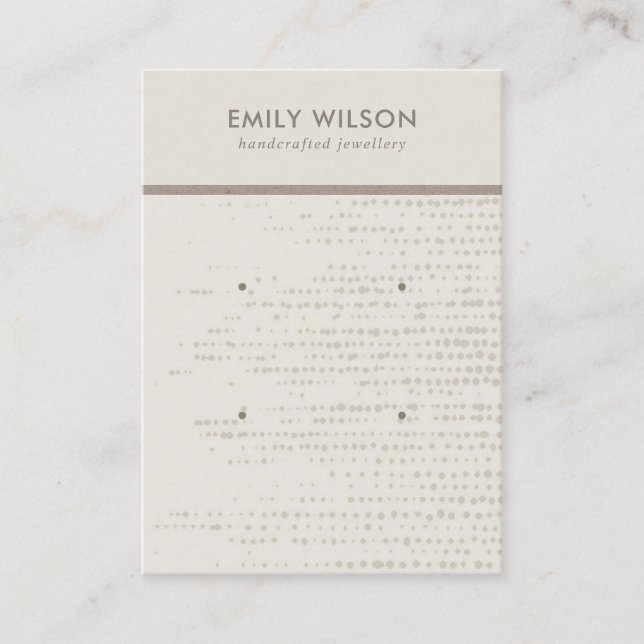 SUBTLE EGG WHITDOS 2 STUD EARRING VISNING CARD VISITKORT (Framsida)