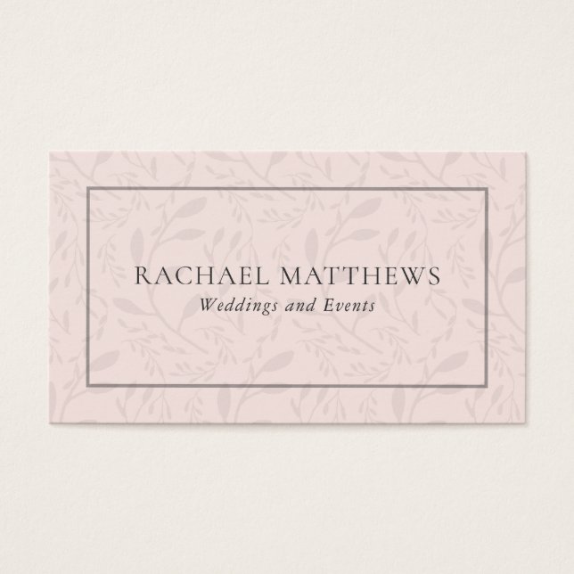 Subtle Elegance Rosa Feminine Blommigt Visitkort (Framsidan)