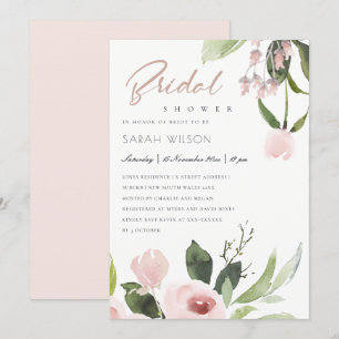 SUBTLE FÄRG TVÄTTAR MÖHIPPA för ROSA BLOMMIGT Inbjudningar