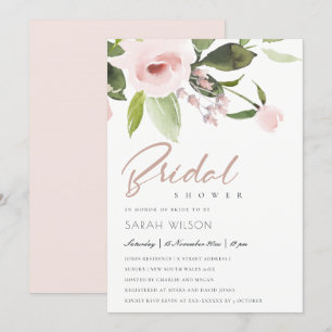 SUBTLE FÄRG TVÄTTAR MÖHIPPA för ROSA BLOMMIGT Inbjudningar