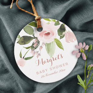SUBTLE FÄRG TVÄTTAR ROSA BLOMMIGT BABY SHOWER GÅVOR ETIKETTER