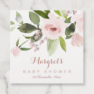 SUBTLE FÄRG TVÄTTAR ROSA BLOMMIGT BABY SHOWER GÅVOR ETIKETTER