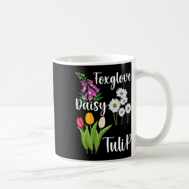 Subtle Floral Anti Trump Flowers Foxglove Daisy Tu Kaffemugg (Höger)
