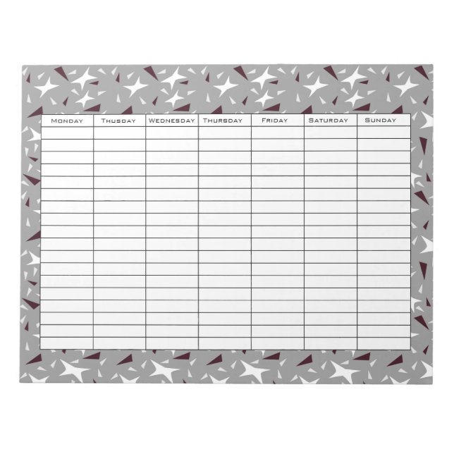 Subtle Geo Stars & Triangles – Grey  Anteckningsblock (Framsida)