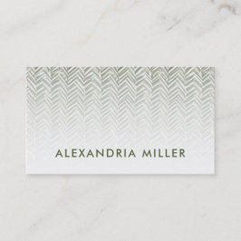 Subtle Herringbone Oliv grönt and White Visitkort