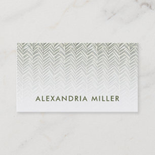 Subtle Herringbone Oliv grönt and White Visitkort