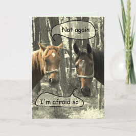 Subtle Humor Horses Talking Birthday Kort